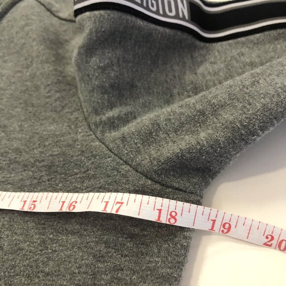 True Religion Cropped Track Jacket Full Zip Fleece Sweatshirt - Picture 11 of 12